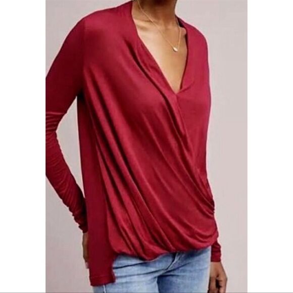 ANTHROPOLOGIE Soacedyed Wrap Top NWT - Picture 3 of 6